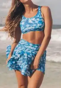 Racerback Swim Bra With Flowy Swim Skort