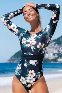 Secret Garden Long Sleeve One Piece Swimsuit