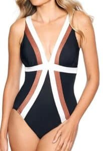 Spectra Trilogy Plunge V-Neck One Piece Swimsuit