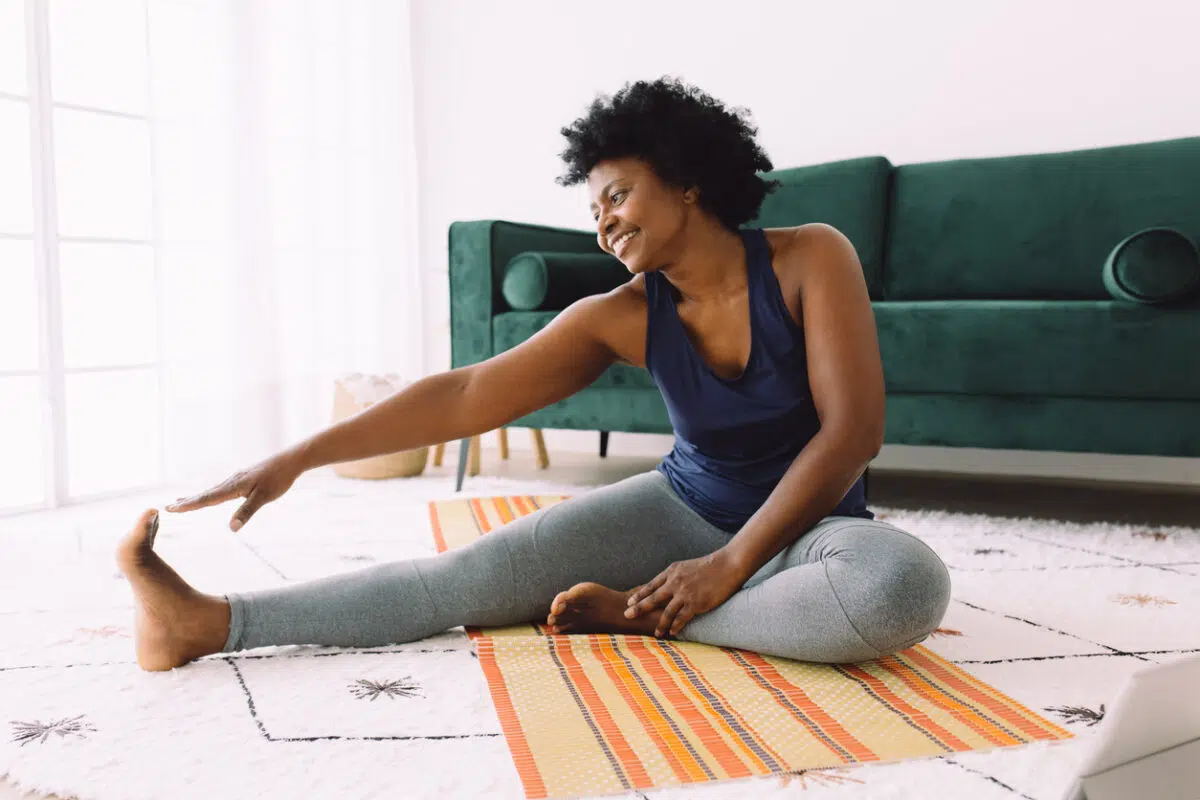 Woman stretching