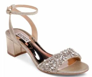 Badgley Mischka Ivanna Crystal-Embellished Block Heel Sandals