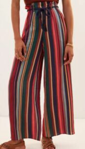 Pantalon large à rayures Farm Rio Style bohème