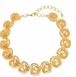 Kenneth Jay Lane 22K Goldplated Textured Clusters Necklace