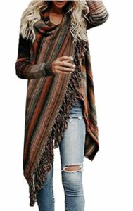 Knited Tassels Slash Loose Cardigan Bohemian Style