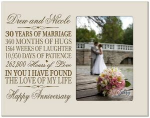 LifeSong Milestones Personalized 30th Year Wedding Anniversary Picture Frame 