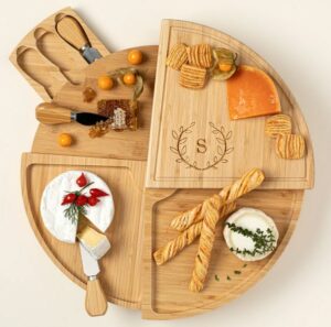 Personalized Compact Swivel Cheese Board