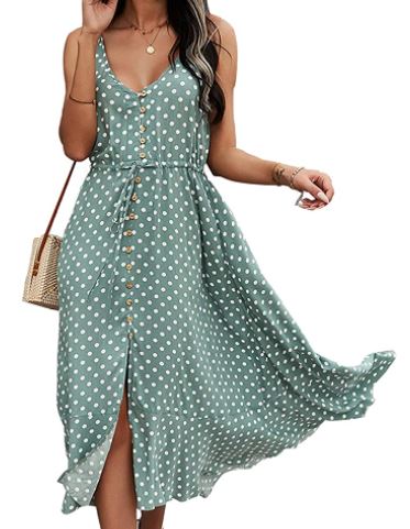 Summer Casual Boho Polka Dot Sundress 