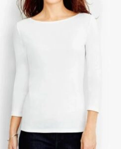 Talbots Cotton Bateau Neck Tee