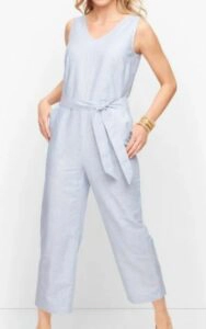 Talbots Linen Stripe Jumpsuit