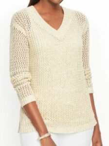 Chandail à col en V tissé Talbots