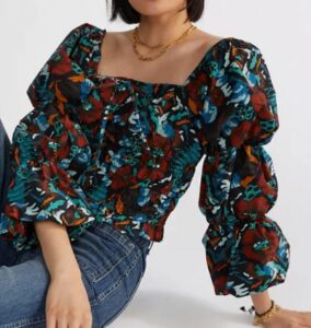 Chemisier en popeline à volants