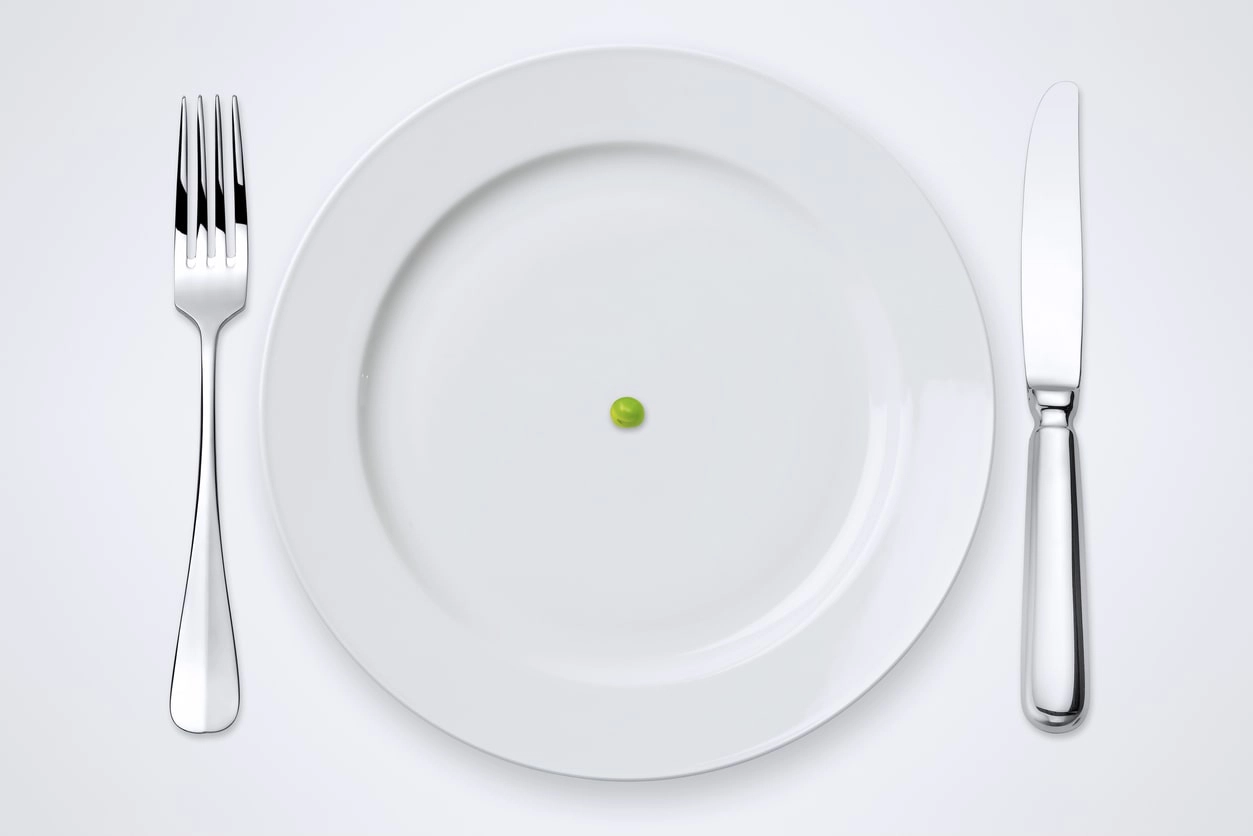 One pea on a plate - weight loss mistake