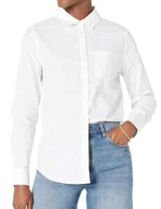 Amazon Essentials Women's Classic-Fit Long Sleeve Button Down Poplin Shirt