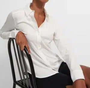 Button-Up Shirt in Organic Cotton Knit