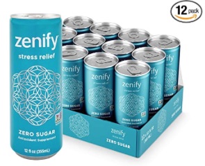 Zenify Zero Sugar All Natural Sparkling Calming Stress Relief Beverage