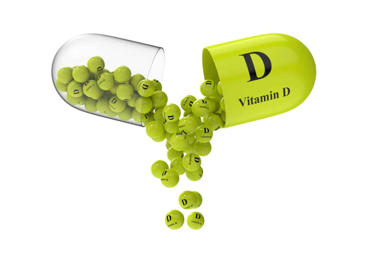 Open capsule with vitamin D