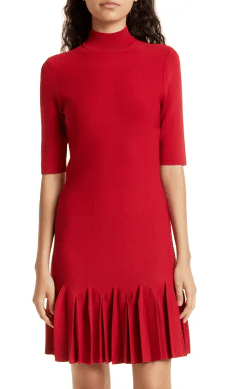 Canddy Pleat Hem Full Milano Sweater Dress
