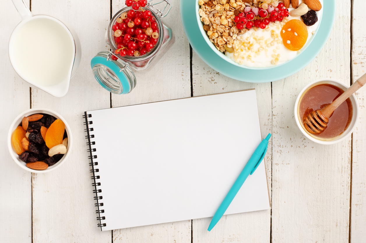 Food diary or food journal when diet