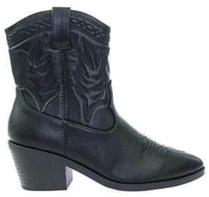 Soda Picotee Women Western Cowboy Cowgirl Stitched Ankle Boots