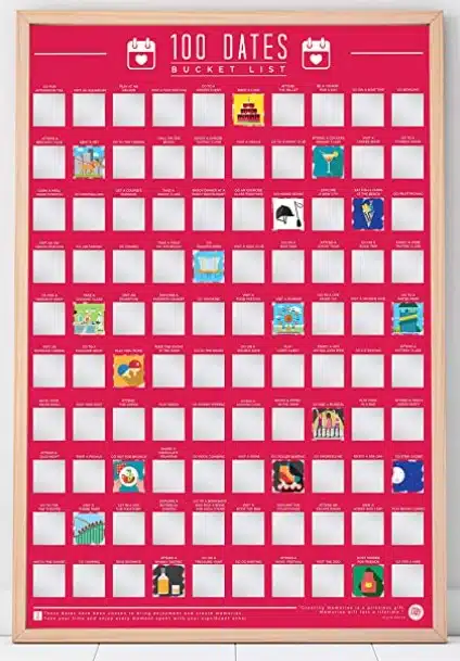 Gift Republic 100 Dates Bucket List Scratch Poster