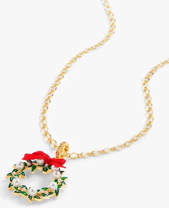 Holiday Wreath Pendant Necklace