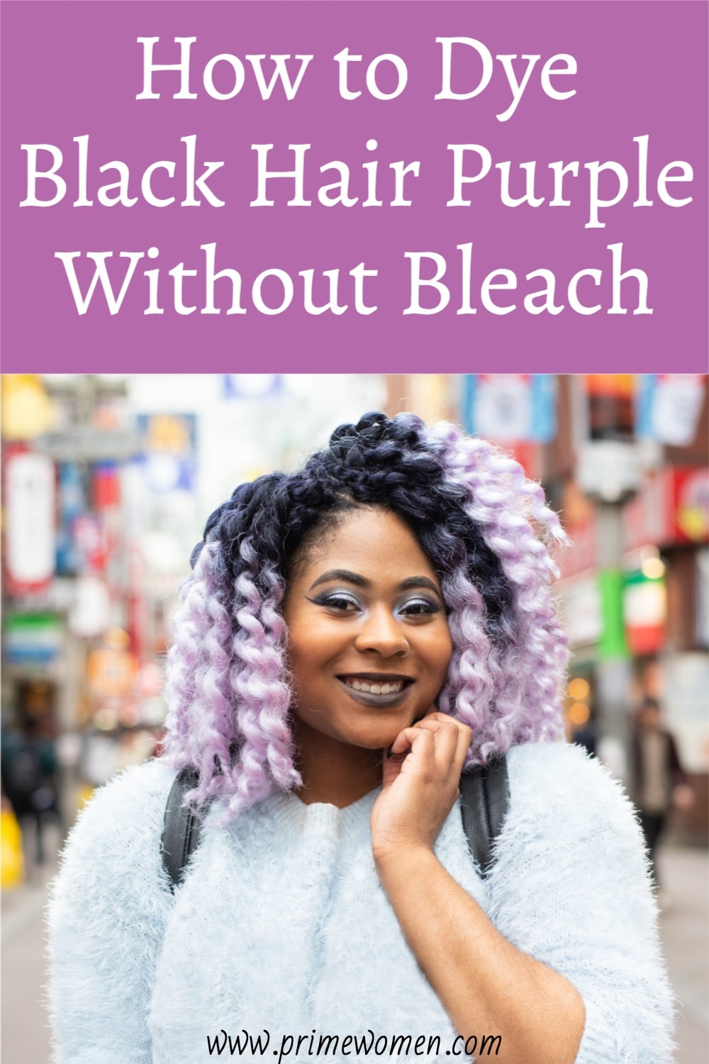 How to dye black hair purple without bleach