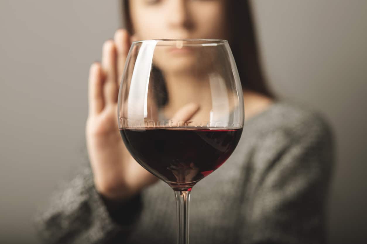 Saying no to a glass of red wine, drinking in moderation