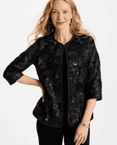 Travelers™ Collection Sequin Mesh Soutache Jacket