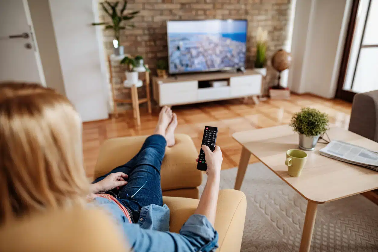 Woman watching TV