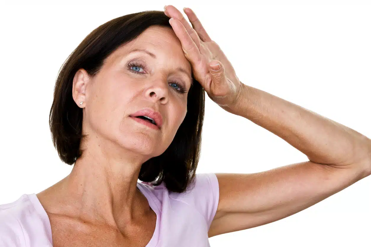 Woman having a hot flash