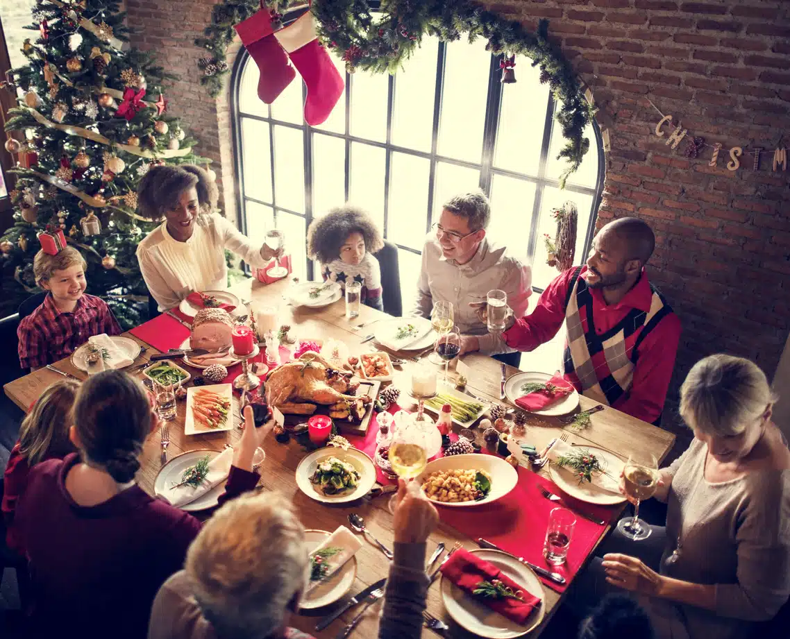Decorated Christmas Dinner Table