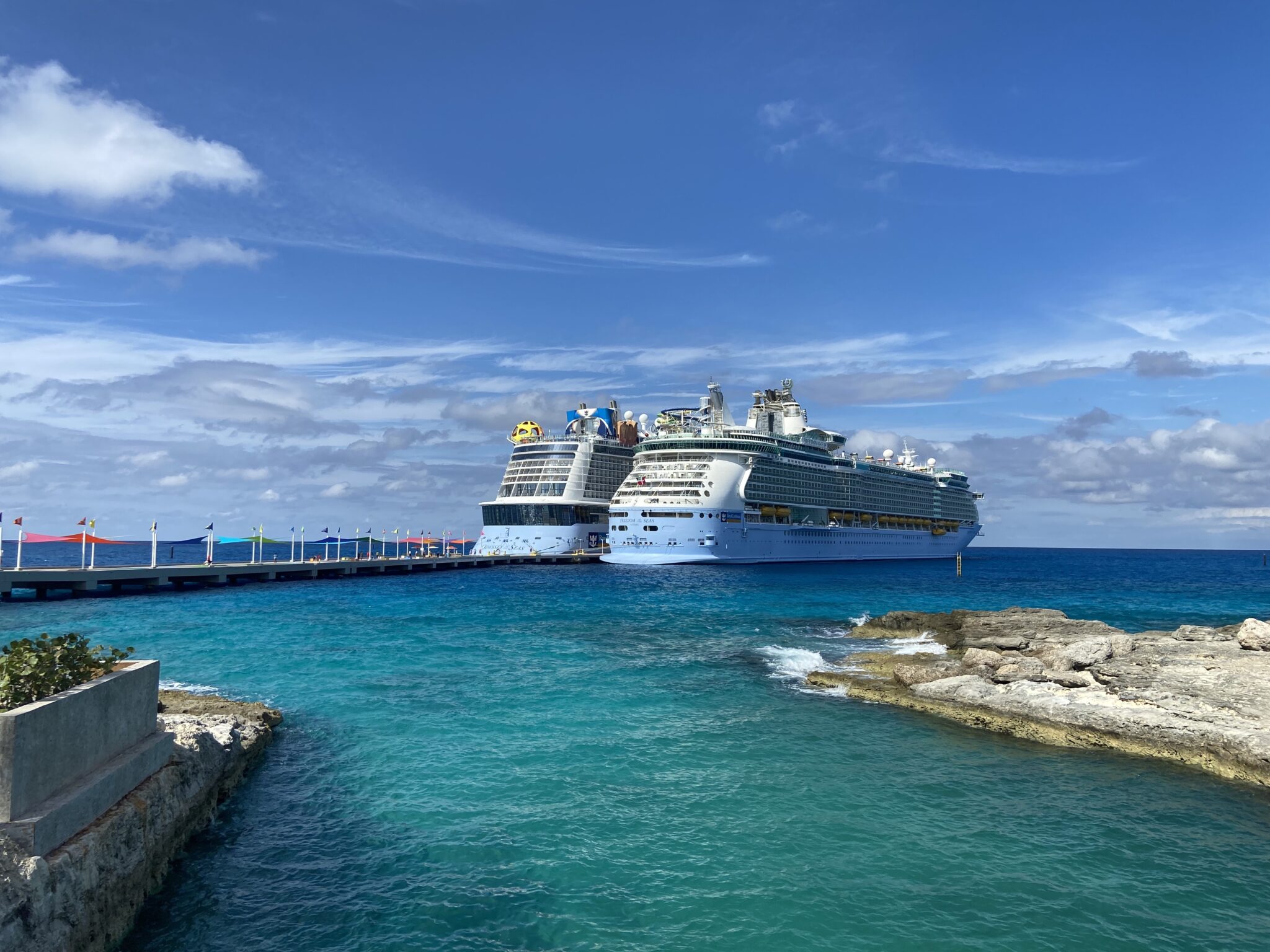 Royal Caribbean cruise ships at their private island