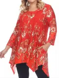 White Mark Plus Size Paisley Tunic