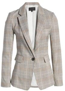 1.State Plaid One Button Blazer