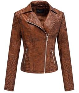 Bellivera Faux Leather Short Moto Jacket