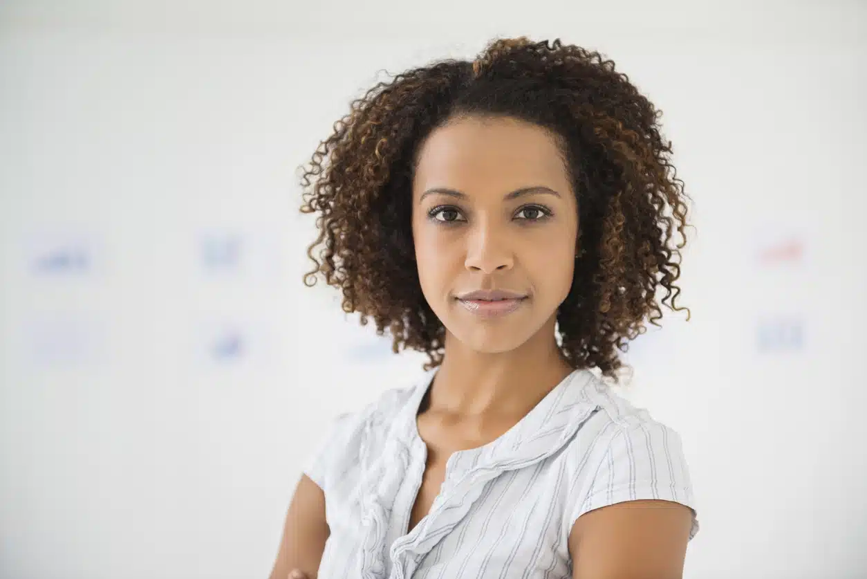 Curly layered bob haircut