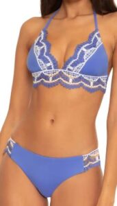 Delilah Crochet Trim Halter Bikini Top