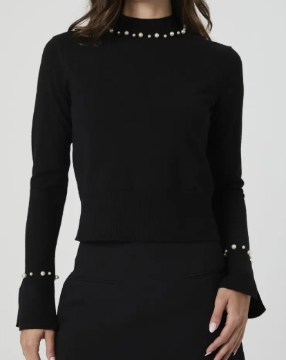 French Connection Faux Pearl Trim Turtleneck Sweater $39.97 (was $118)