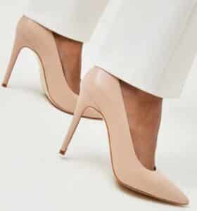 Leather Signature Pointed Court Shoe