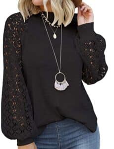 Miholl Long Sleeve Lace Blouse