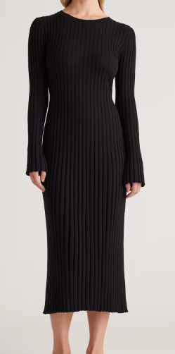 Quince Cotton Cashmere Ribbed Long Sleeve Midi Dress (6 colors) $69.90 (was $200.00)