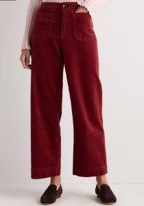Quince Organic Stretch Corduroy Cropped Wide Leg Pants