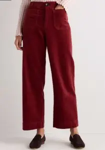 Quince Organic Stretch Corduroy Cropped Wide Leg Pants