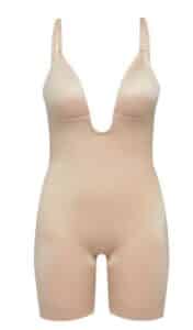 Suit Your Fancy Plunge Low-Back Mid-Thigh Bodysuit