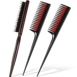 3 Pieces Teasing Hair Brush and Teasing Comb Set