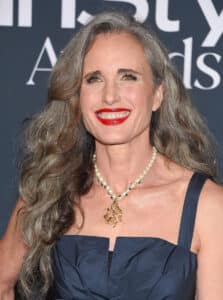 Andie MacDowell how to soften gray hair