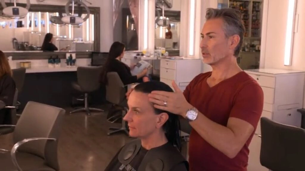 Haircuts for thicker, fuller hair with Johnny Rodriguez cutting Stacy's hair