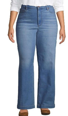 Plus Size Recover High Rise Wide Leg Blue Jeans