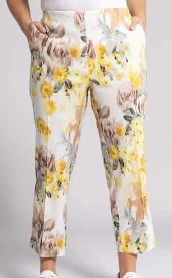 Bright Blooms Sophie Fit Linen Blend Crop Pants
