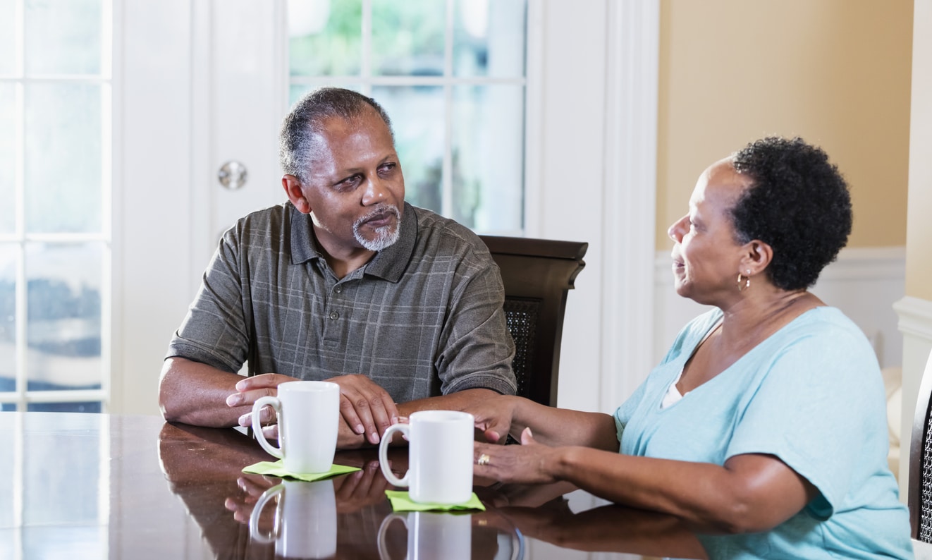Couple having a conversation about their relationship